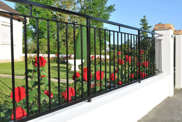 aluminum fence with roses